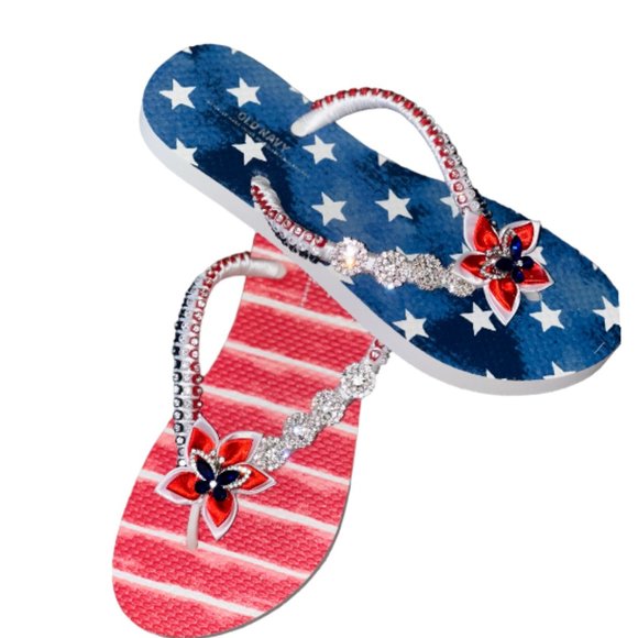 Flip Flops, Women Sandals, Girls Sandals, Ladies Shoes, Independence Day, Sz6 - Picture 2 of 15
